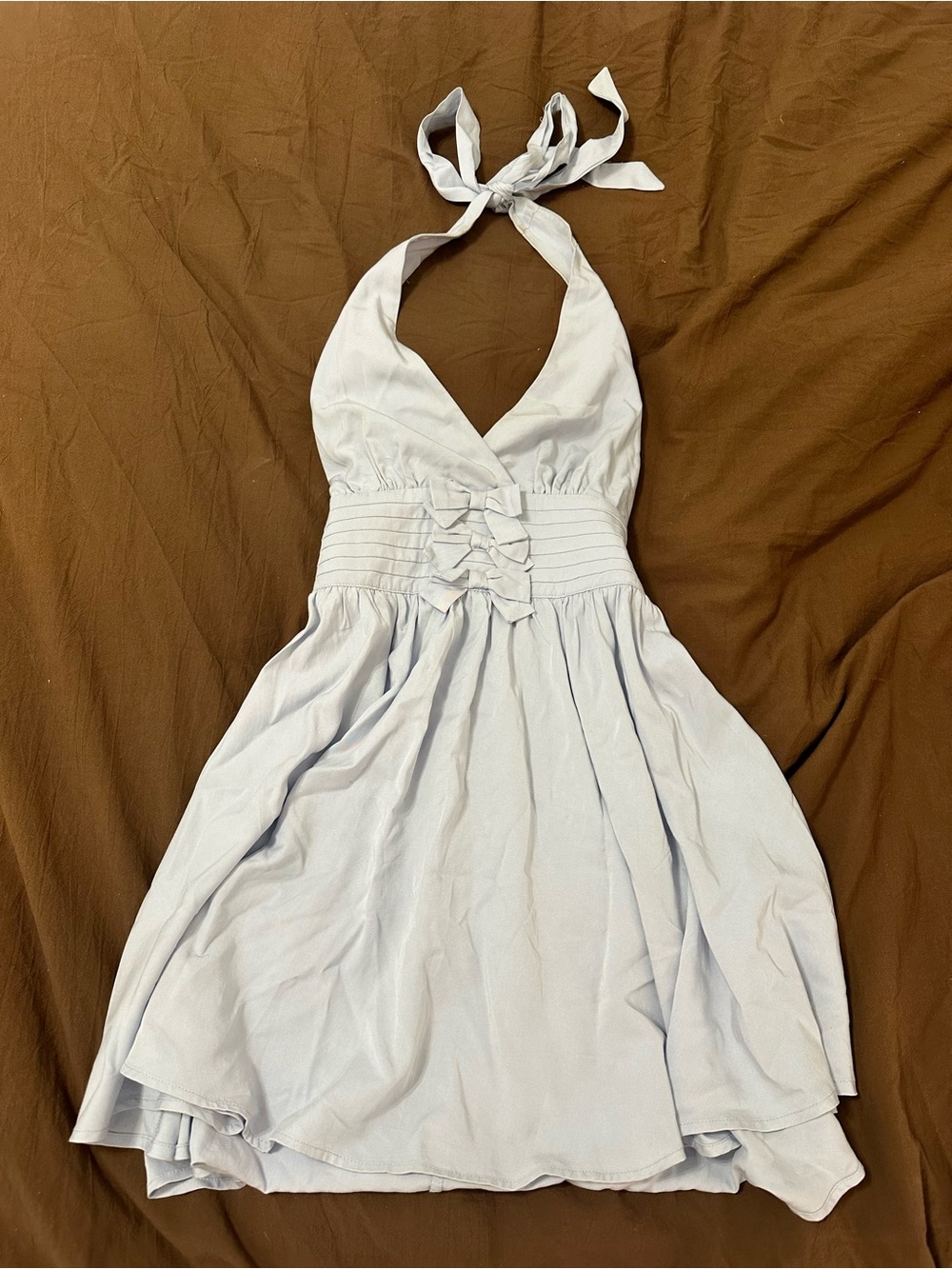 NWT lulus Light Blue Halter Summer Dress - Classic Feminine Style